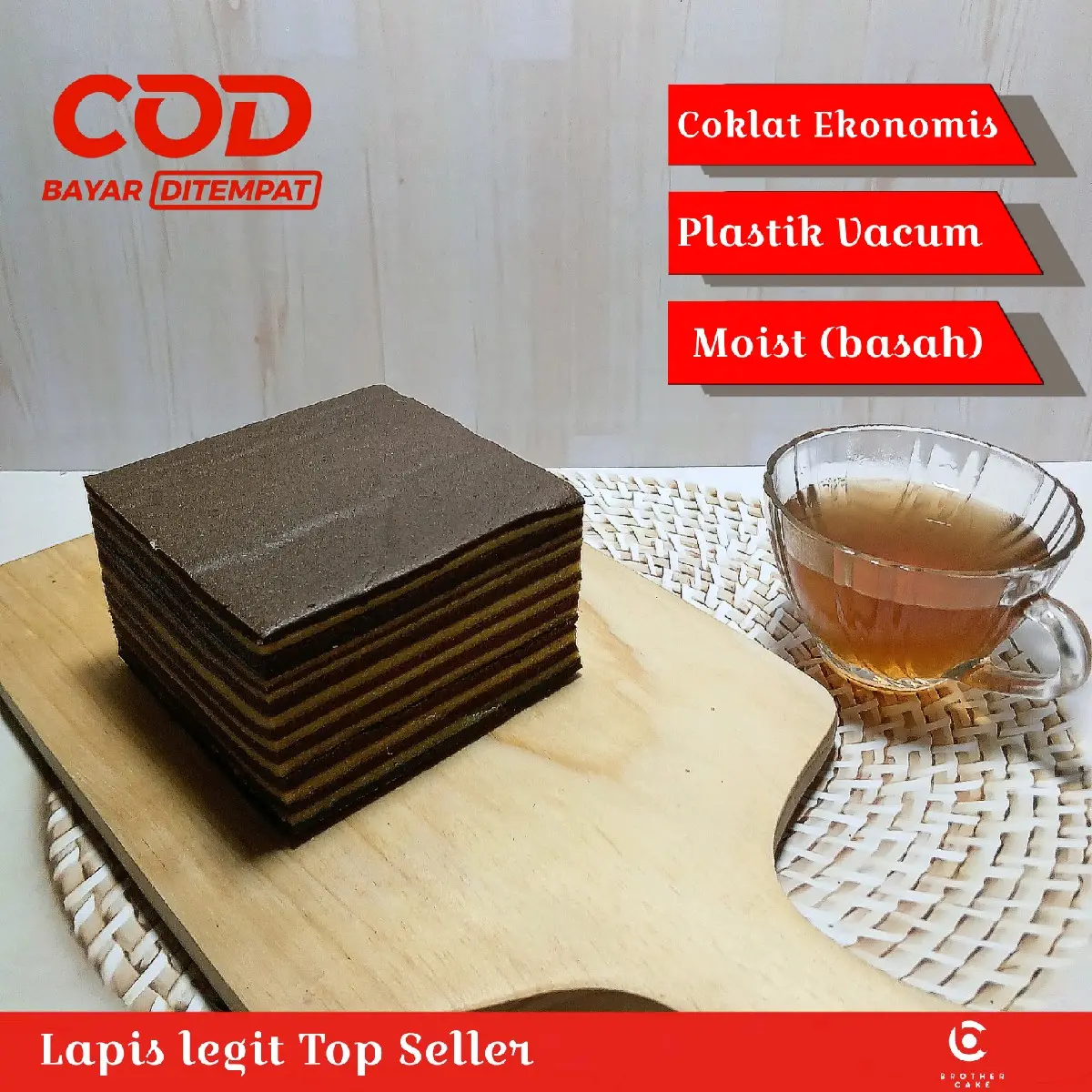 lapis legit coklat wisman ukuran 10x10cm