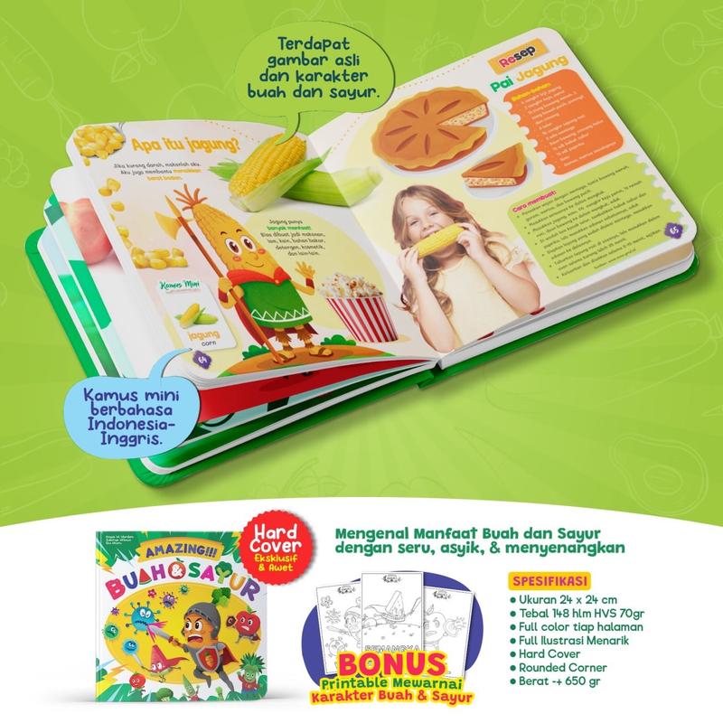 Product Introduction of Buku Anak - Buah dan Sayur - Amazing!!! Buah & Sayur - Buku Ensiklopedia Anak Usia 5+ - Visi Mandiri - Hardcover Books 4