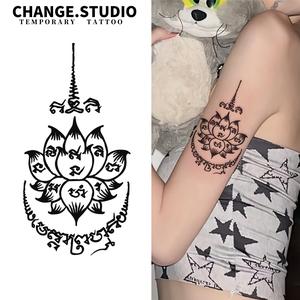 รอยสักชั่วคราว ดอกบัวไทย รอยสักกันน้ำและทนต่อการเสียดสี ติดทนนาน 15 วัน สติ๊กเกอร์รอยสัก