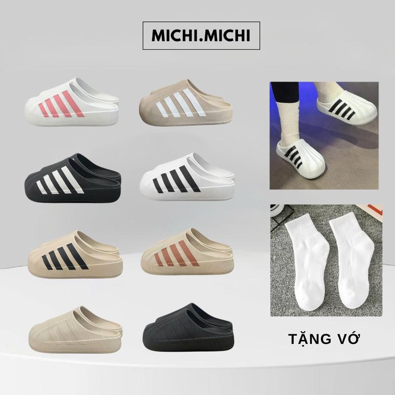 [ Deal Mở Bán Tặng Vớ ] Dép sục đế bằng cao su cao 4cm không thấm nước nam nữ thể thao_ Hỗ trợ đổi size DéP Shoes Slipper Slipper Michi Michi