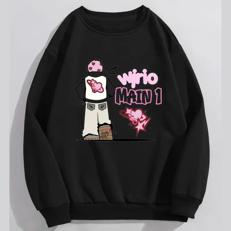 Crewneck Sweater Y2k Anak Wirio Main1 Tren Fashion 2024 Bahan Katun Fleece 0