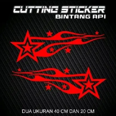 stiker cutting bintang api stiker bintang tribal stiker motor reflektif