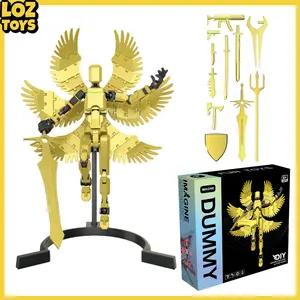 Dummy 13 Action Figure Bersayap Enam 3D Print Lucky 13 Articulated Action Figure Puzzle DIY Mainan