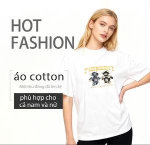 Áo phông cộc tay chất cotton phù hợp cho cả nam và nữ
