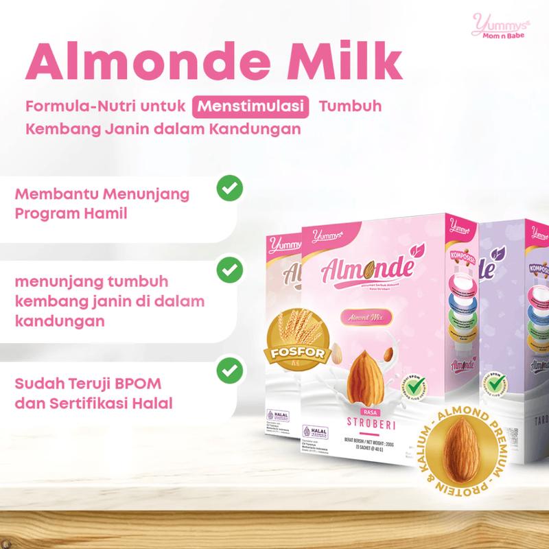 ALMONDE SACHET - Susu Almond untuk TM 1 hingga TM 2 | Nutrisi Untuk Bunda &Tumbuh Kembang Si Kecil 2
