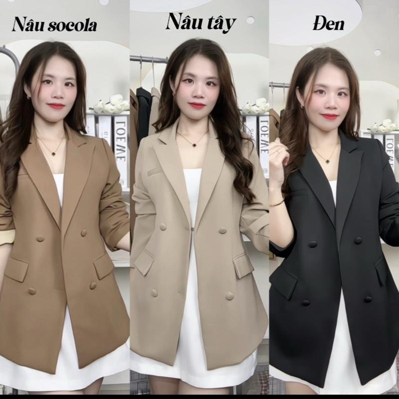 Áo Khoác Vest Blazer Nữ Dáng Ôm Có Chiết Eo 2 Lớp Dáng Dài Tôn Dáng. A2
