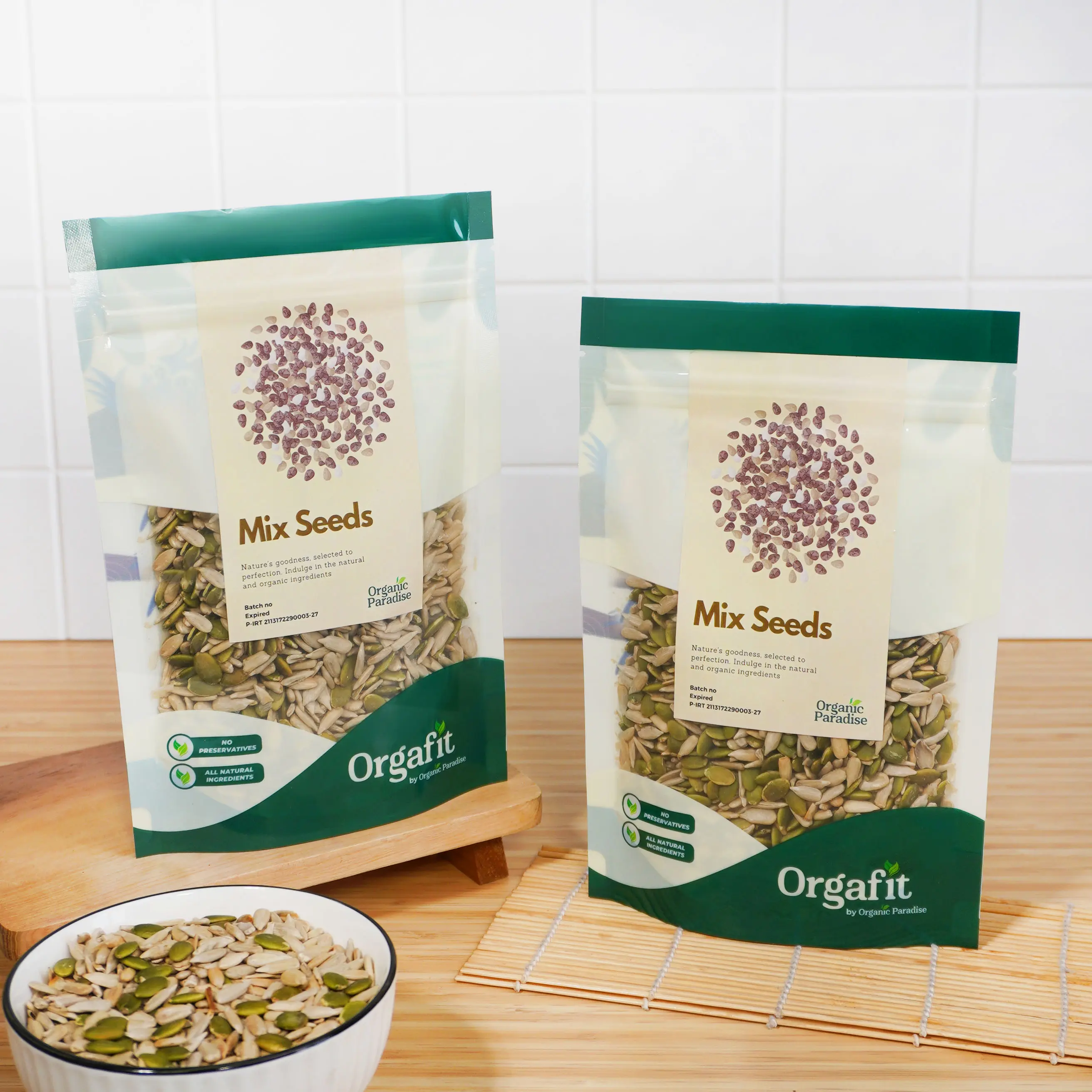 Roasted Mix Seed 500 gram Pumpkin Seed Sunflower Seed Snack Kuaci Panggang Siap makan Halal Fresh made by Organic Paradise