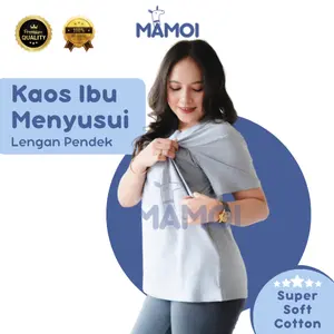 Mamoi - Baju Menyusui Jenis Kaos Busui Bukaan Kiri Kanan Lengan Pendek