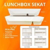 Gambar SEALPAK Lunchbox Kertas 4 Sekat & 5 Sekat Tebal Food Grade | ISI 25 Pcs | Ukuran M L | Polos - Sekat 4 M (Medium) dari SEALPAK Kota Administrasi Jakarta Pusat 1 Tokopedia