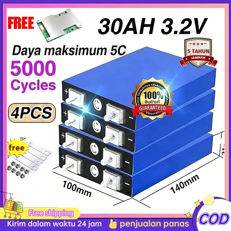 30Ah Baru Baterai 100Ah 120ah 200ah for Diy 12V 24V 36V 48V solar energy UPS power (hot sell)