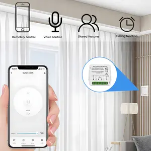 Aubess Mini Smart Curtain Switch ZigBee Tuya 1 CH Control Module 5A dengan Kontrol Jarak Jauh Suara Timer dan Aplikasi Smartphone IP20
