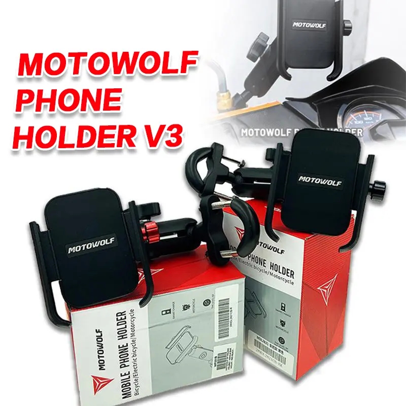 [Flash Deal]Premium MOTOWOLF CP Holder V3 - 360° Rotatable Aluminum Alloy Phone Mount for Smartphones