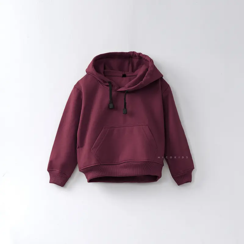Micokids - Jaket Kupluk Anak Sweater Hoodie Tali Polos Katun Fleece Premium Super Soft 1 - 10 Tahun Pakaian Baju Fashion Laki-Laki Perempuan 4