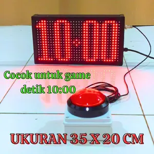 Tombol besar jam digital ukuran 35 x 20 jam digital stopwatch milidetik cocok untuk game tepat detik 10:00