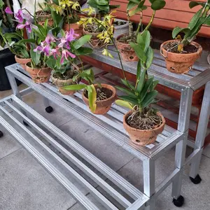 Standing planter rak pot bunga - susun 3 panjang 120+roda