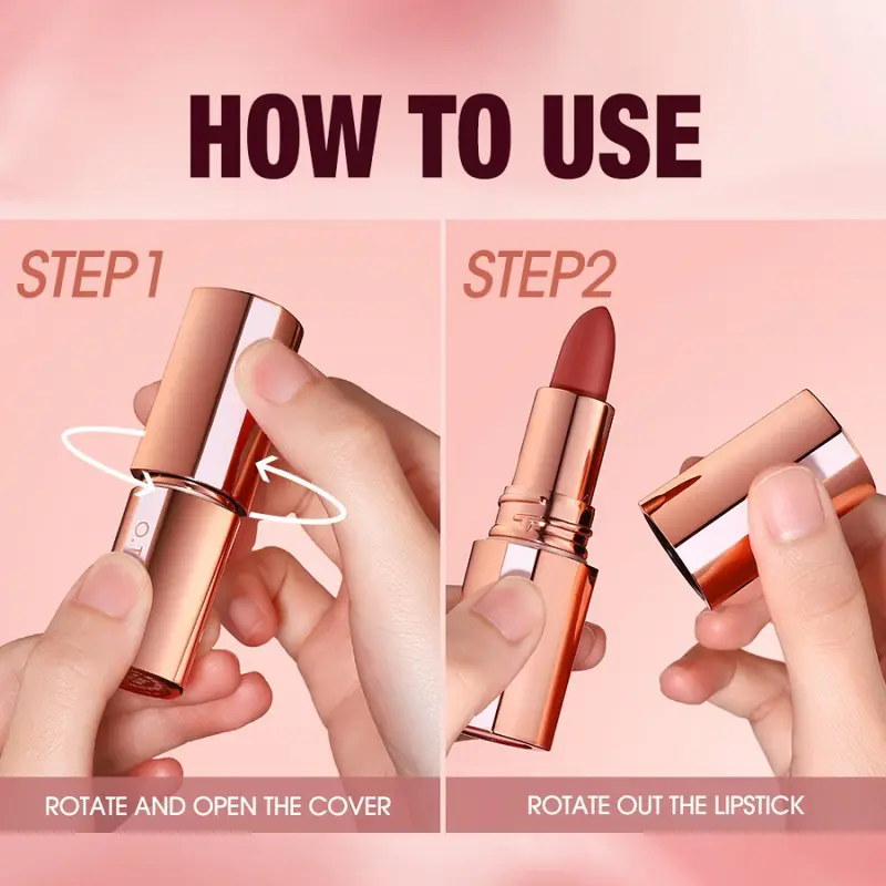 O.TWO.O Misty Kiss Lock Matte Lipstick Color Silky 24H Long Lasting Lip Makeup 6