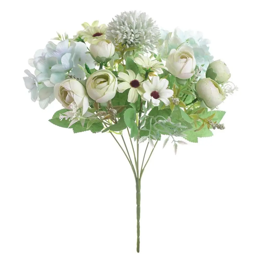 Artificial 7 Bundle Flower Garland Leaves Shrubs Simulation