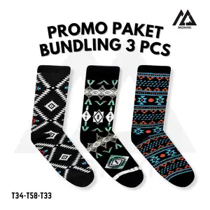 MOHAKI - PAKET BUNDLING 3 Pcs Kaos Kaki Oldschool Skate Motif Tribal Casual Nyaman - T34-T58-T33