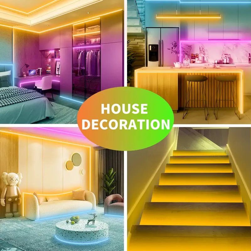 30M 20M 10M 5M Smart App RGB Led Strip Lights for Home Party Decor More Choices for Bedroom  with both Remote and APP Control  Music Sync Bluetooth  for Room Lighting 5
