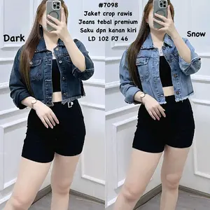 BELIEVE-NEW JAKET JEANS RAWIS  TEBAL PREMIUM LD 102 VS-7093/JAKET JEANS WANITA KEKINIAN VIRAL