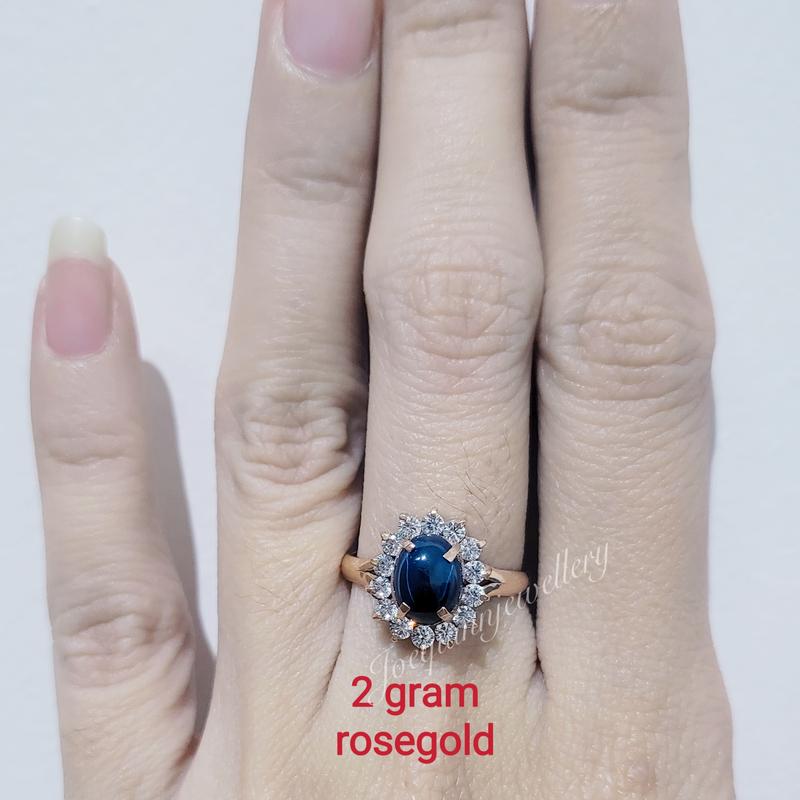 Cincin batu permata rose gold 2 gram 0