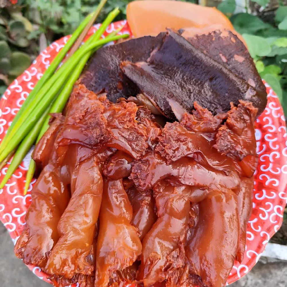 1 kg sứa mật (sứa  đỏ)muối vẹt ( mình và chân) tặng mắn tôm