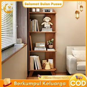 ALOVE Rak Sudut Ruang Tamu 5 Susun Rak Buku Dinding Multifungsi Minimalis Rak Serbaguna Sudut Kayu Gantung 120CM Promo Ramadhan Harga Spesial Lebaran Diskon Murah Terlaris