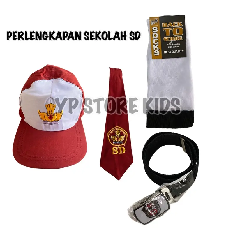 PERLENGKAPAN SEKOLAH // TOPI ANAK SD LAKI-LAKI PLUS GESPER DASI DAN KAOS KAKI SD BY YP STORE KIDS 2