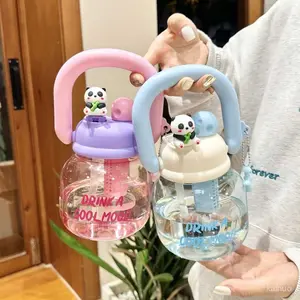 Botol Minum Anak Panda 800ml Botol Minum Tahan Panas Dingin Free Gantungan Botol Viral Terbaru