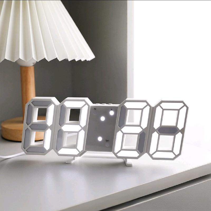 Jam smart LED meja dan dingding Hadiah Jam Dinding 3D 2