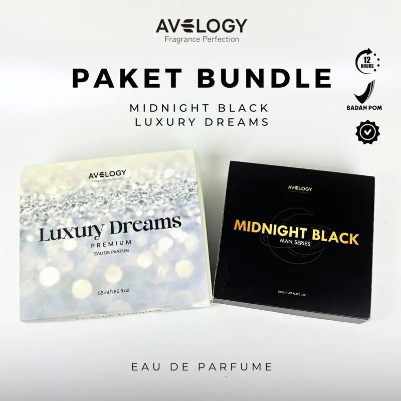 2 BOX PARFUM (Luxury Dream + MIDNIGHT BLACK) EDP PARFUM SPL TINGGI