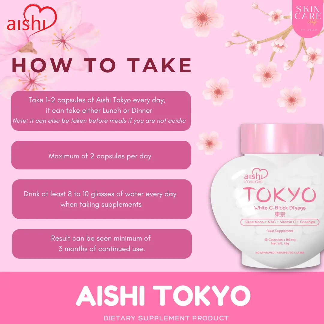 Aishi Tokyo Japan White C-Block Glutathione + Oral Sunblock Whitening Supplement | 60 Capsules | TBS1 | Dietary Beauty Edible - TikTok Shop Philippines Aishi Tokyo Japan White C-Block Glutathione + Oral Sunblock Whitening Supplement | 60 Capsules | TBS1 | Dietary Beauty Edible - TikTok Shop Philippines