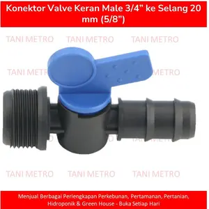 Valve Stop Keran offtake Male 1/2";3/4" ke Selang 16mm,20mm. 20mm-20mm