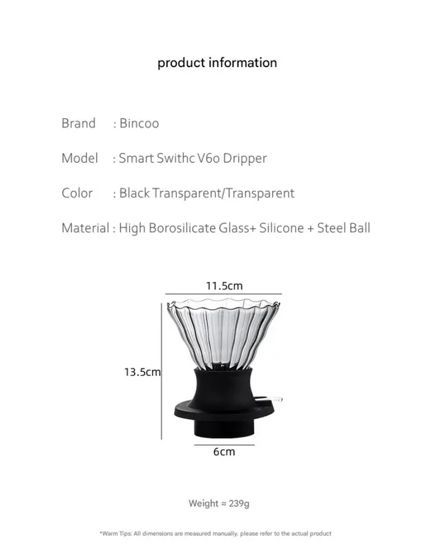 Immersion Switch coffee V60 Dripper Kopi Manual Brew Pour Over 7