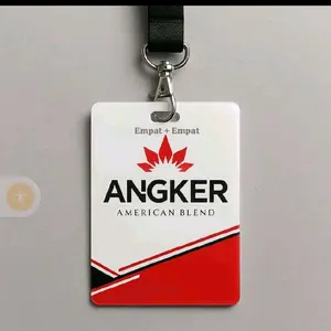 Lanyard id card  merk Ank tali pita warna putih