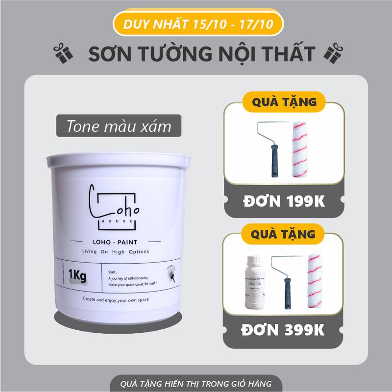Sơn tường tone màu trắng xám | Lon 1kg - Sơn nước nội thất cao cấp Loho-paint với các tone màu trắng xám sang trọng