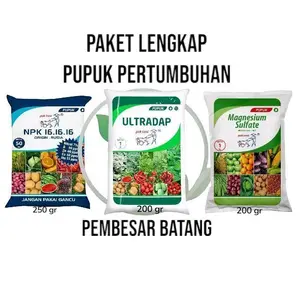 Pupuk Pertumbuhan Paket Npk16 Ultrdap Magnesium total 650gram Tanaman Biar Cepat Subur masa vegetatif pembesar batang Tanaman.