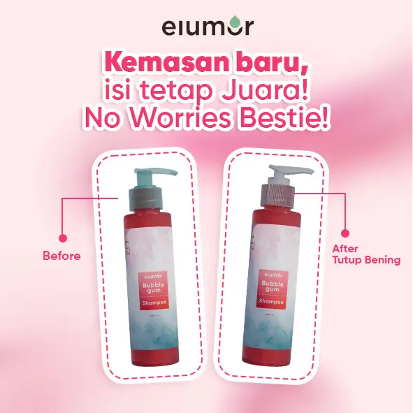 Elumor Shampoo Non SLS 200ml Bubblegum | Shampo Non SLS untuk Rambut Sehat & Lembut