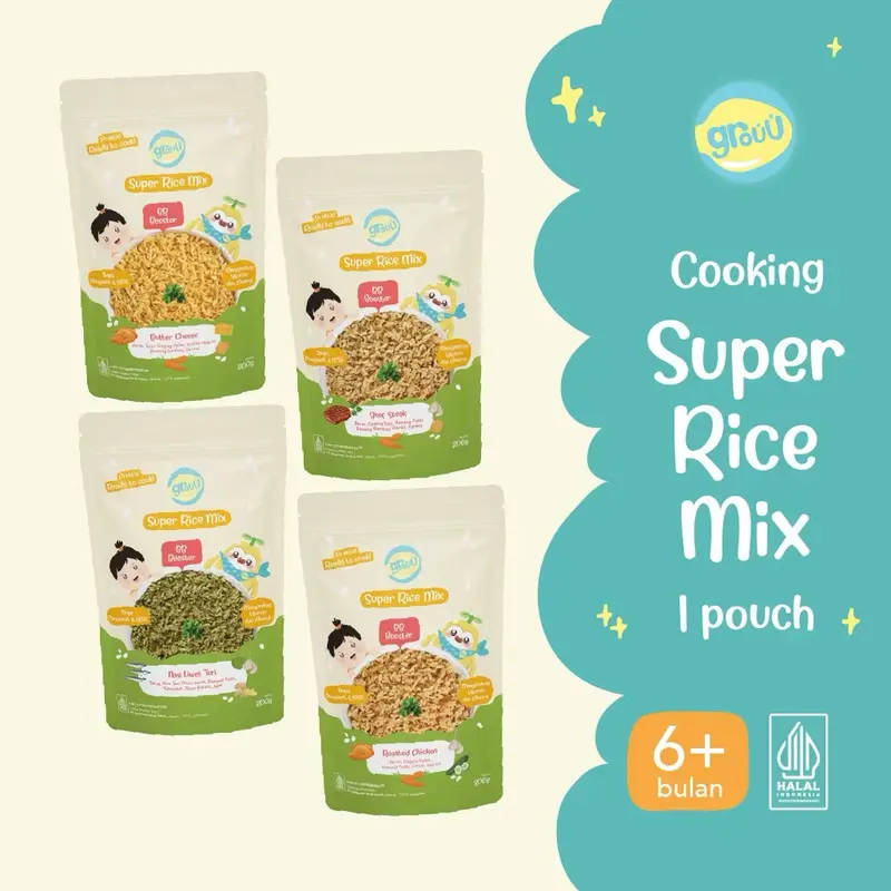 GROUU Super Rice Mix 200g - Beras Mpasi - Nasi Instan No Msg 1