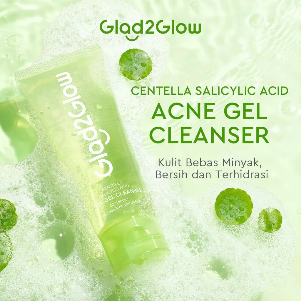 Glad2Glow Centella Salicylic Acid Acne Gel Cleanser 70ml ACNE Facial Wash