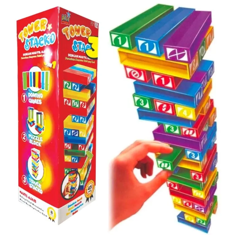 UNO STACKO BALOK PERMAINAN  BALOK PALU UNO STACKO Games Anak