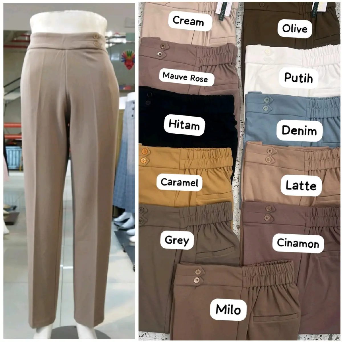 Pants Sonia Variasi Kancing di Pinggang