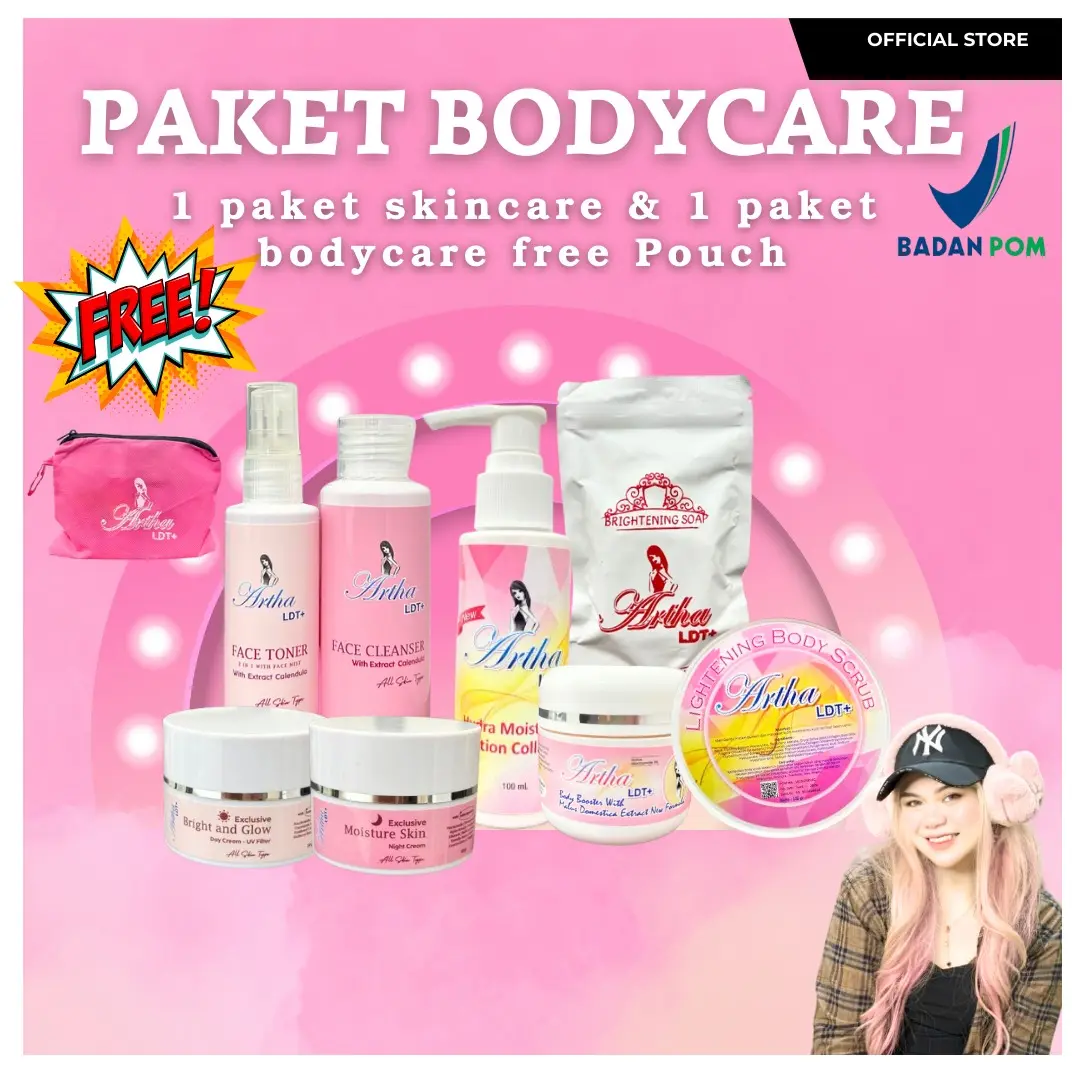 NEW PACKAGING PAKET BUNDLING ARTHA LDT SPECIAL (Paket Badan Lengkap & Paket Skincare wajah) FREE POUCH [Facial Perawatan Mencerahkan]