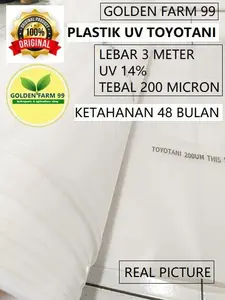 Plastik UV Toyotani 200 Mikron 3 Meter untuk Greenhouse dan Pertanian - Original - Tanaman bagus pilihan petani terbaiki
