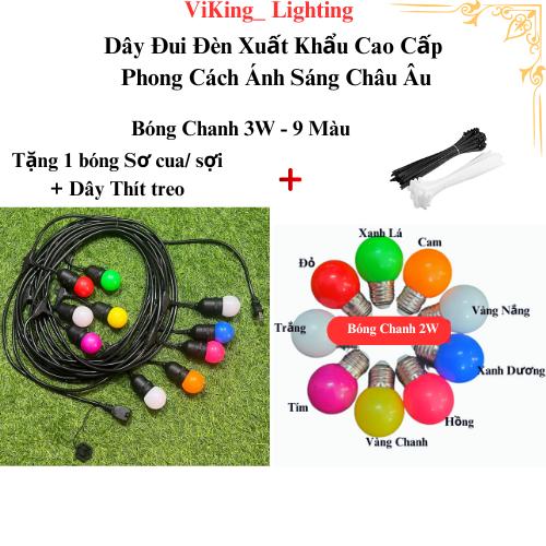 ( COMBO ) Bóng Chanh 3W 7 Màu Kèm Dây Đui Đèn 5m 7m 10m 15m Trang Trí Ngoài Trời Chống Nước Cho Quán Cà Phê Trà Chanh Trà Sữa Nhà Hàng