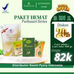 Paket Bundle Sabun Pyary & Lulur Mandi Pengantin Purbasari 500 gr