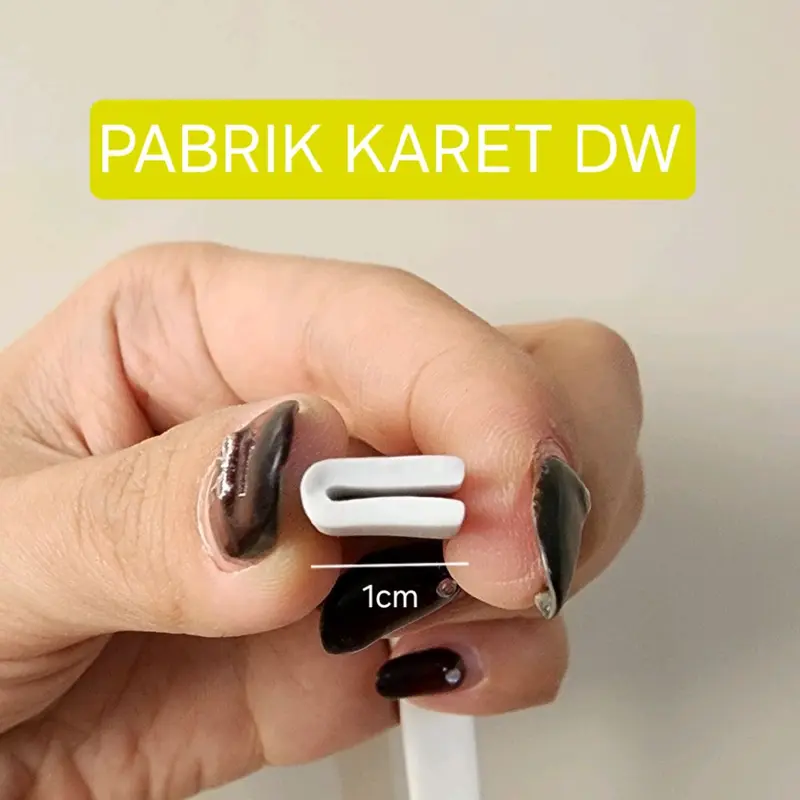 Karet List U Jepit lebar 1cm tipis / KARET LIST HELM LEBAR 1 cm 2