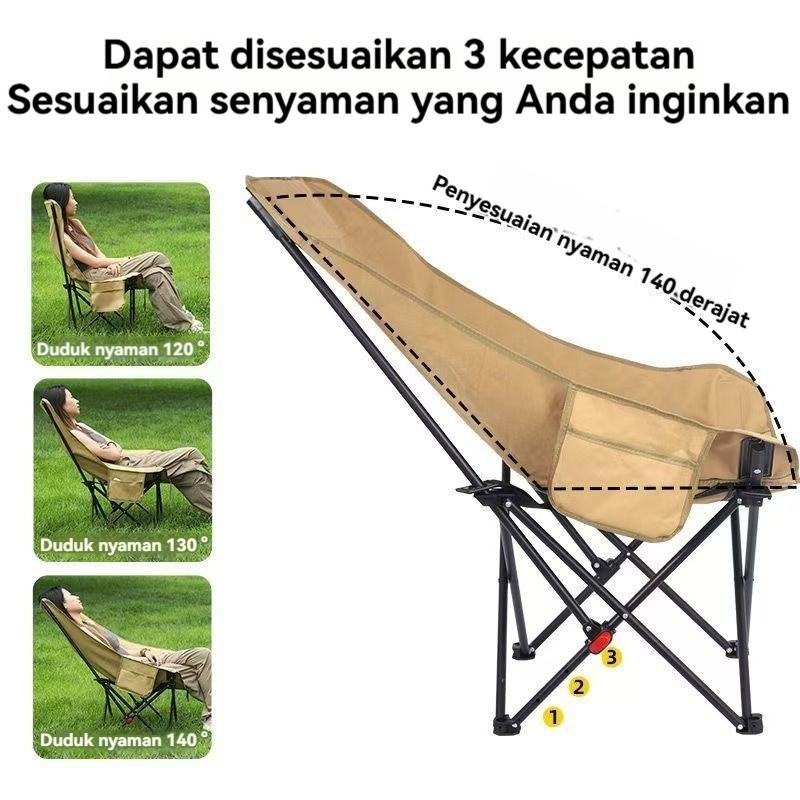 OKGO Kursi Lipat Camping Kursi Malas Camping Kursi Lipat Pancing Camping Fishing Chair High Back Folding Chair Outdoor Outdoor bahan oxford  furnitur berkemah metal garansi produsen  warna polos beige baja karbon tinggi 6