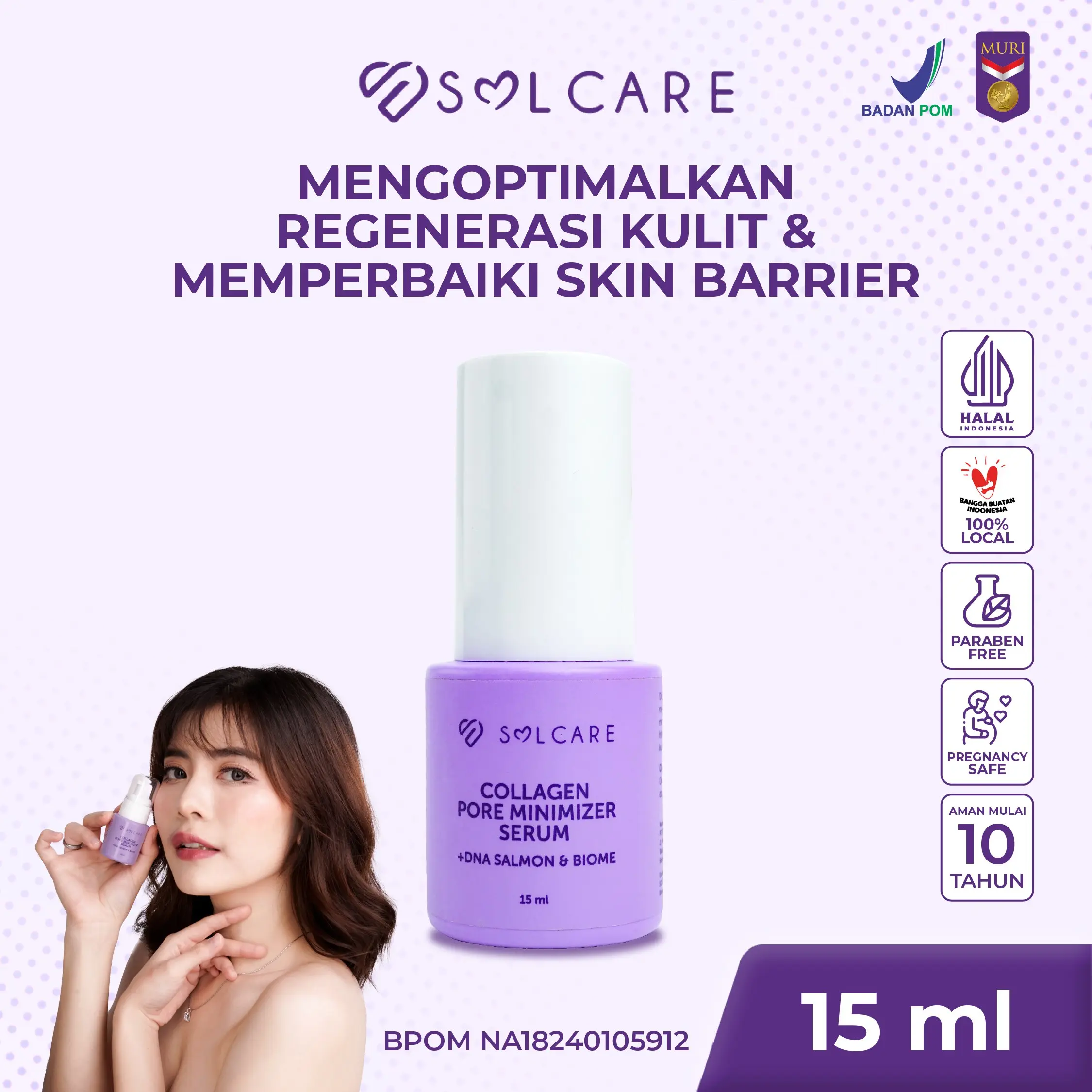 Solcare Collagen Pore Minimizer Serum - Cream Pengecil Pori dan Bopeng