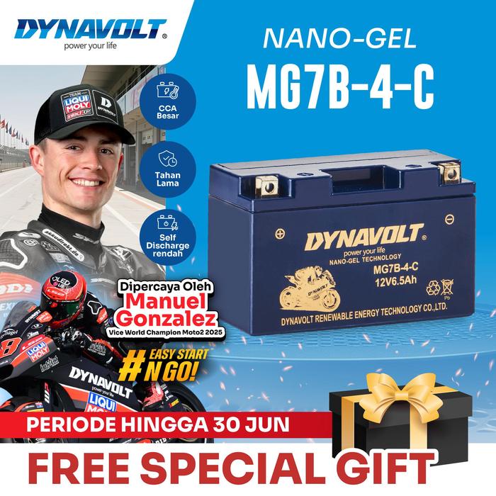 Gambar DYNAVOLT Aki Motor Triumph Daytona 675, dll | Nano-Gel MG7B-4-C | 6.5 AH 260 CCA dari Dynavolt Official Store Kota Administrasi Jakarta Barat Tokopedia